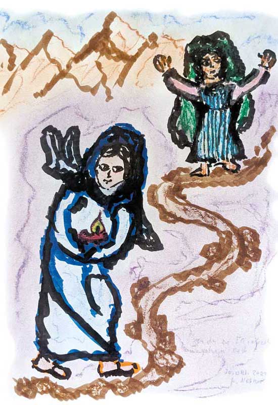 Schwangere Maria und Elisabeth