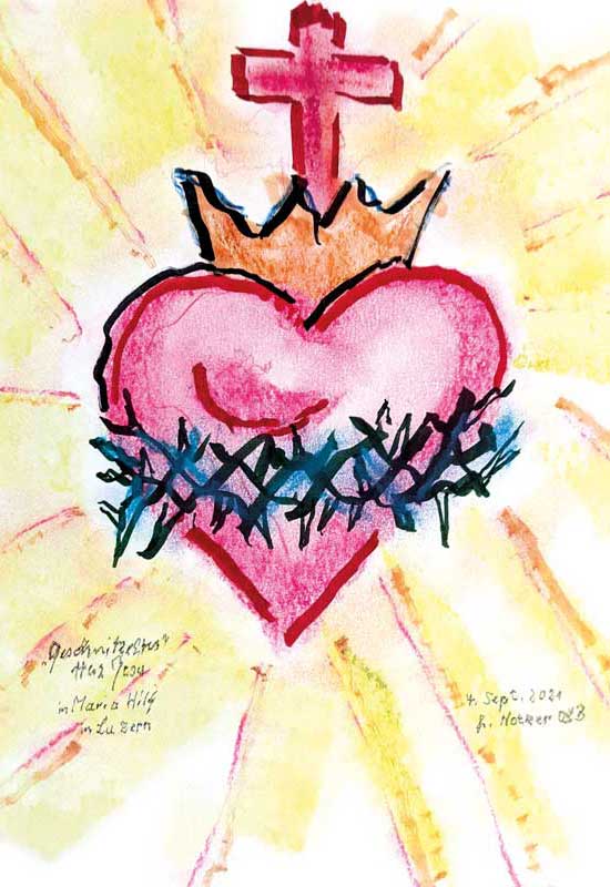 Herz mit Kreuz und Dornen